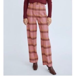 Aritzia Wilfred Pink Plaid The Effortless Pants